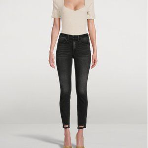 GOOD AMERICAN-Good Legs Shadow-Pocket Skinny Jeans With Broken Hem-NWT 4